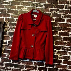 Banana Republic Red Peplum Jacket - XS